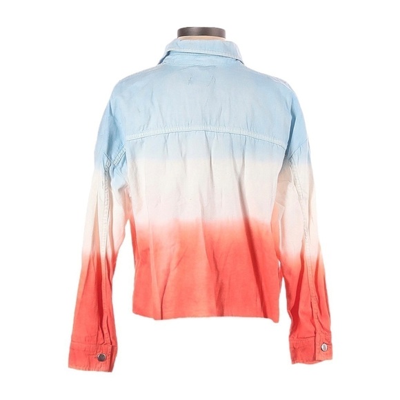 Topshop Ombre Lightweight Shacket Jean Jacket Size S Petite NWT - Picture 2 of 11